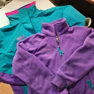 Columbia Jacket Womens Small Purple Teal Bugaboo 3-In-1 Full Zip Outdoor Retro - Picture 1 of 19