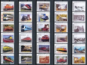 PERSOONLIJKE POSTZEGELS -30 VERSCHILENDE TREINEN/SPOORWEGEN -TRAINS RAILWAYS - Imagen 1 de 1