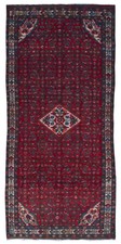 Semi-Antique Beige and Red Persian Hamadan Oriental Runner 5'X11'