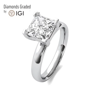 IGI 2,00 ct EVS1 Princess Cut Lab Grown Diamant Verlobungsring Platin 900 - Bild 1 von 4