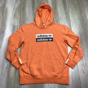 Adidas Sweater Boys Large Peach White Hoodie Hooded Pullover Athletic Youth - Picture 1 of 10