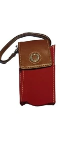 Vintage Nine & Company Wristlet Phone Case, Red With Teal Lining Pre-owned - Picture 1 of 9