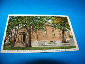 St. Michael's Church  Marblehead, Massachusetts   Vintage Postcard  1950 - Picture 1 of 2