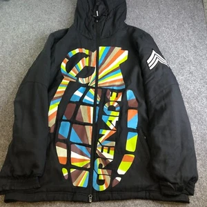 Chaqueta Grenade Para Hombre Grande Negra Proyecto Fatiga Estampado Completo Snowboard Con Capucha - Imagen 1 de 11
