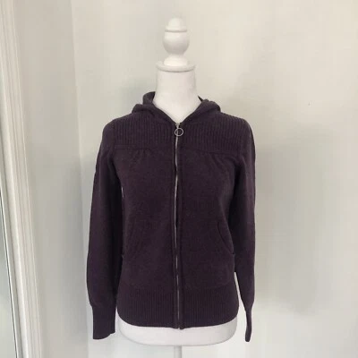 THE NORTH FACE Women Purple Full Zip Hooded Knit Sweater Sz S/P Pockets - Image 1 of 4