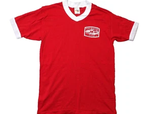 Vintage 1986 BUS RODEO JUDGE BRIGHT RED Shirt MED Y2K 90'S RINGER TEE USA MADE - Picture 1 of 9