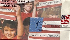 Romp Cachets 3630 US Flag Stamp Non Denominated Kids We Love America - Picture 1 of 1