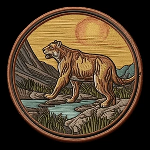 Parche Homotherium Apliques Plancha Insignia de Animal Salvaje Prehistórico Extinto - Imagen 1 de 12