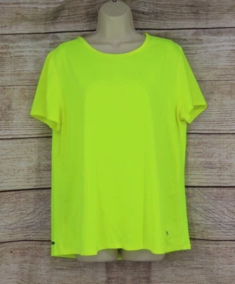 Camisa de manga corta Danskin Now semi ajustada para mujer talla XL 16-18 Dri Fit amarillo neón Foto 1 de 4