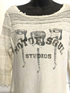 Free People Distressed Boho Guitar Lacy Medium Women's Blouse "As is" - Picture 1 of 11