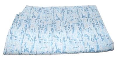 Vintage 1970's Blue White Abstract Design Double-Knit Fabric 1 Yd 6 in - Image 1 of 4