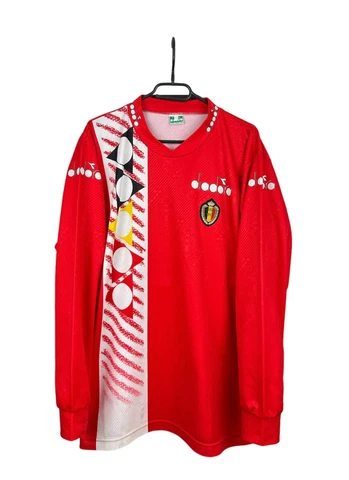 Belgium Home football shirt 1994 Soccer Long Sleeve Diadora Jersey Rare Size XL Cover