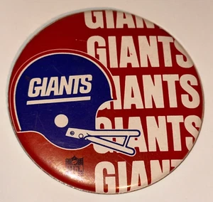 Vintage New York Giants Pin 3.5” NFL Button Red White Blue Made In USA - Picture 1 of 2