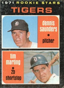 1971 Topps Baseball Card #423 Rookie Stars/Saunders/Marting- VG