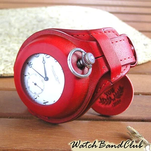 NEU! WW1 mal rotes Leder ARMBAND ARMBANDUHR Band für Taschenuhr 42-44mm WWII - Bild 1 von 14