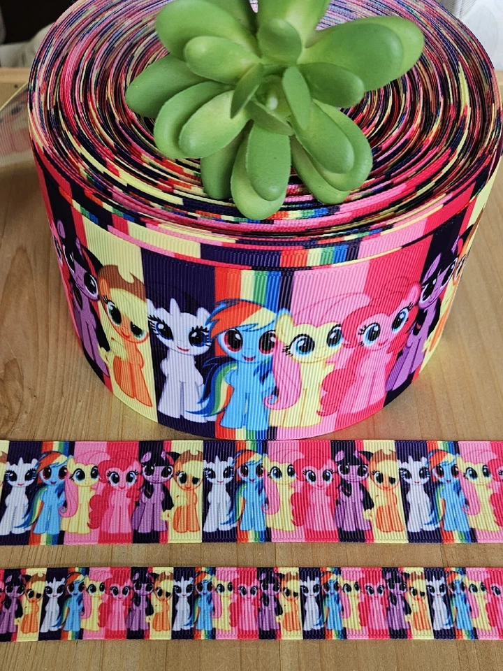 7/8, 1.5 & 3” (1 YD) My Little Pony Grosgrain Ribbon Horse Pony Hair Bow Craft - Image 1 of 1