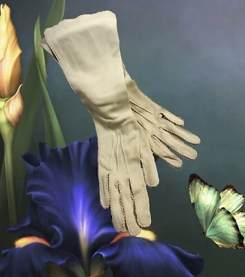 Guantes de mujer vintage largos marfil Van Raalte nailon años 40’s cosplay ¡Leer por favor! Foto 1 de 4