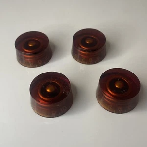 Gibson Style Guitar Amber Speed Knobs Volume and Tone Control Lot of 4 - Picture 1 of 4