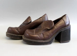 VTG MAURICES FAUX LEATHER CHUNKY HEEL SLIP ON SHOES WOMENS SZ 7 - Picture 1 of 8