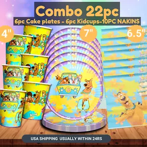scooby doo 22pc Tableware plate cups party supplies decoration balloons birthday - Picture 1 of 62
