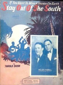 Stay Out Of The South Sheet Music Jim Miller Charlie Farrell Harold Dixon 1927 - Picture 1 of 3