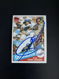 1985 TOPPS PEDRO GUERRERO SIGNED CARD DODGERS AUTOGRAPH PSA DNA GUARANTEE - Bild 1 von 1