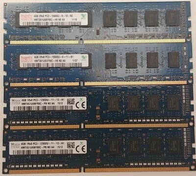 16gb (4x4gb) PC3 Hynix/SKHynix Desktop Ram DDR3 - Image 1 of 2