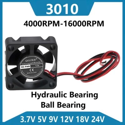 3010 DC 3.7V-24V Brushless Fan 3cm 30x30x10mm 30mm Computer Case Cooling Fan PC - Image 1 of 4