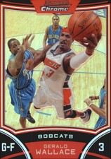 2008-09 Bowman Chrome Refractors Bobcats Basketball Card #38 Gerald Wallace /499