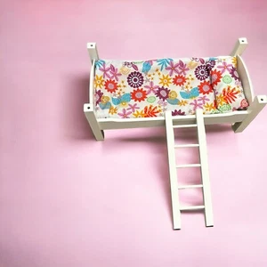 Emily Rose White Single Baby Doll Bed Ladder Colorful Floral Bedding Set - Picture 1 of 7