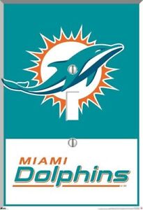 Plaque interrupteur lumineuse logo de l'équipe Miami Dolphins couverture murale football NFL homme grotte