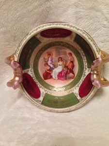 Antique 19th Century ROYAL VIENNA Austria Beehive Classical Scene Gold Gilt Bowl - Picture 1 of 12