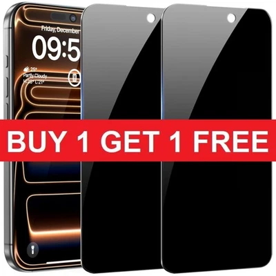 2PCs Privacy Screen Protector for iPhone 17 Air Pro Max 16 Plus 15 14 13 12 11 X - Image 1 of 4