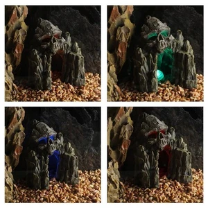 Aquarium Schädel Höhle Aquarium Deko Dekoration Kunstharz Berg Felsen - Bild 1 von 16