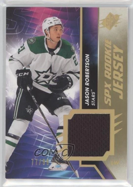 2020-21 SPx Rookie Jersey Gold Spectrum /99 Jason Robertson #RJ-JR RC - Image 1 of 2