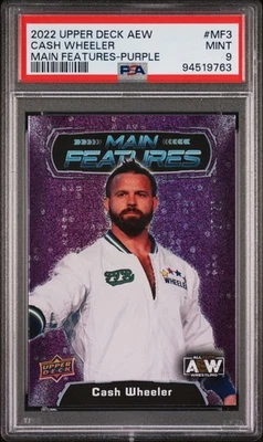 2022 UPPER DECK AEW CASH WHEELER MAIN FEATURES PURPLE /25 PSA 9 POP1 FTR - Image 1 of 2