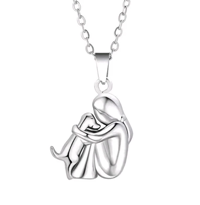 Modeschmuck Kette mit Anhänger in Silber. - Bild 1 von 1