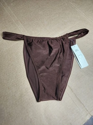 No Boundaries Women's L 12-14 Cheeky High Leg Bikini Swim Bottom Brown NWT - Image 1 of 4