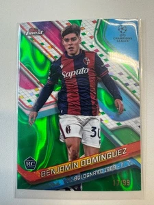 2025 Topps Finest Benjamin Dominguez /199 Green Refractor #84 UEFA - Bild 1 von 2