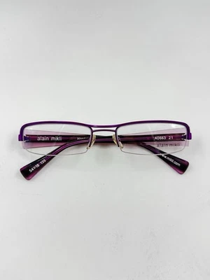 Marco rectangular de gafas Alain Mikli A0663 21 púrpura brillante hecho a mano en Francia Foto 1 de 4