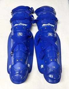 MacGregor NEU B66 Doppel Knie Bein Schienbeinschoner, blau Hockey Baseball Catcher - Bild 1 von 15