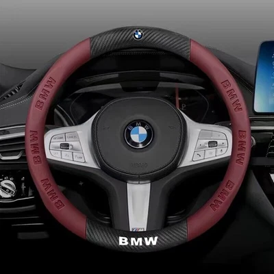 Cubierta de volante de cuero de 15" para BMW roja nueva Foto 1 de 4