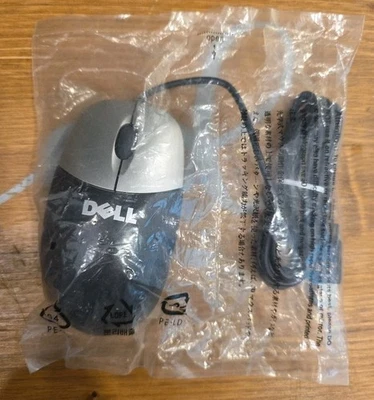NEW SEALED DELL Black & Silver USB Optical Wired Mouse 0C8649 - Image 1 of 4