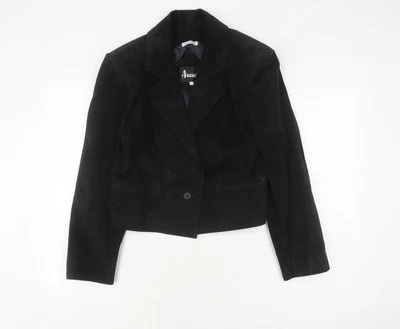 Avanti Women's Black Suede Jacket, Size 8, Lined Classic - Image 1 of 4
