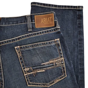 Ariat M4 Low Rise Boot Cut Jeans Herren 38 (eigentlich 40x29") Blau Denim Arbeit Baumwolle - Bild 1 von 21