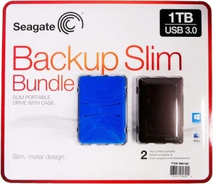 Seagate Backup Plus Slim Portable Bundle 1TB Black Drive and - Scratch & Dent - Picture 1 of 3