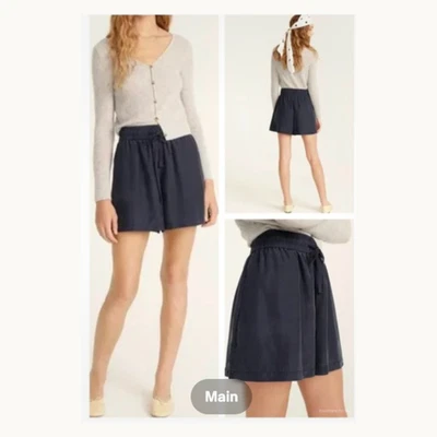J. Crew Women's Shorts Size XS Navy Blue Pull On Mercantile 100% Sandwashed Silk - Image 1 of 4
