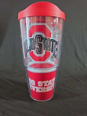 Vaso Tervis Ohio State University 24oz tapa roja taza aislada Buckeyes Foto 1 de 4