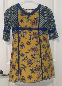 435 by Matilda Jane Size 8 Flower Power Dress Choose your own path Gold Floral - Picture 1 of 6