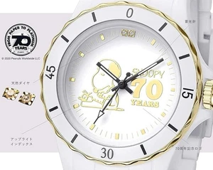Snoopy Watch 70th Anniversary Limited Edition Hybrid Ceramic White From Japan - Picture 1 of 4